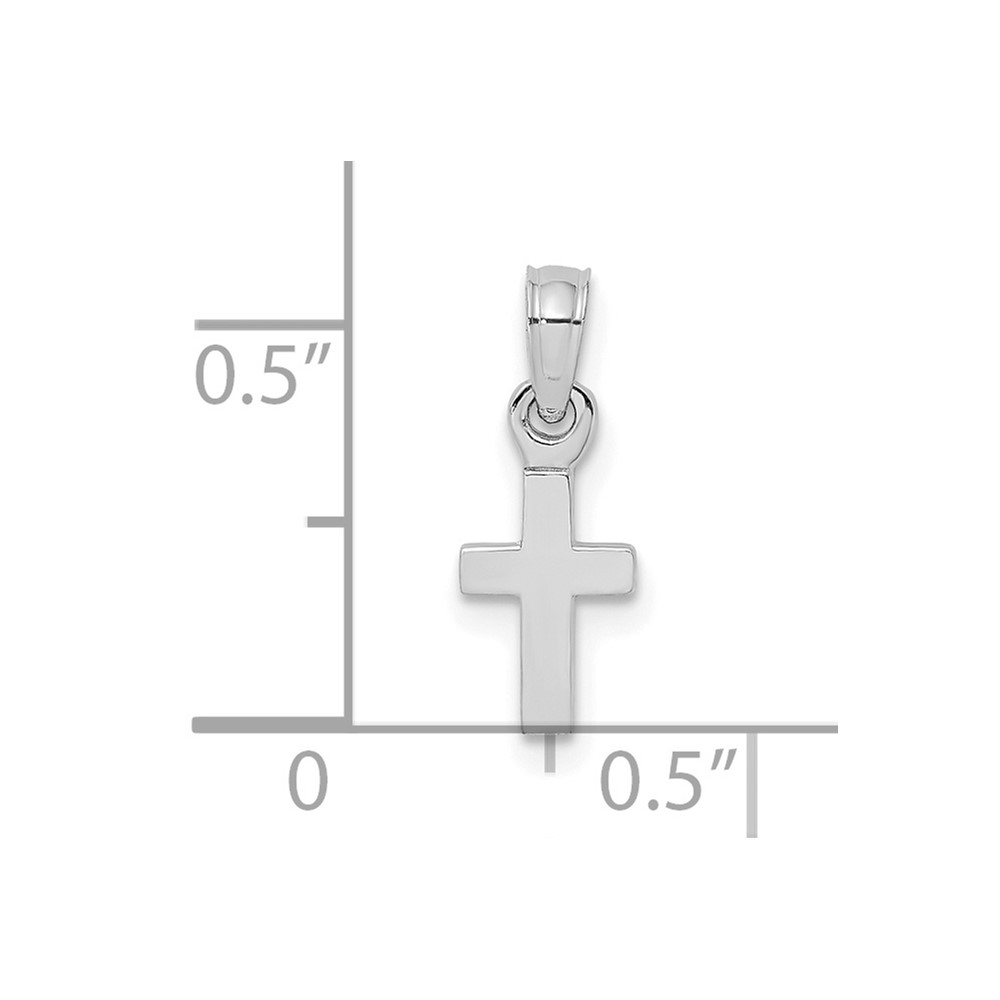 10K White Gold Polished Mini Cross Charm (10K8493W)