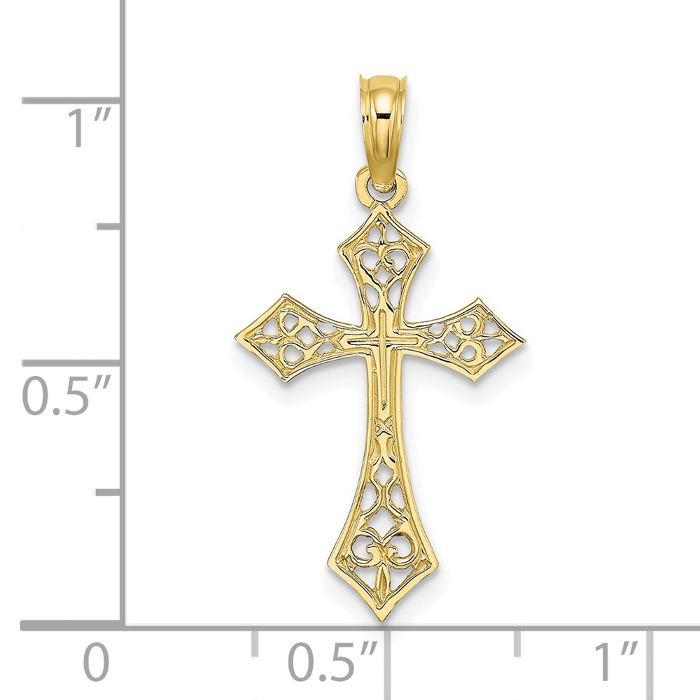 10K Filigree Cross Charm (10K8495)