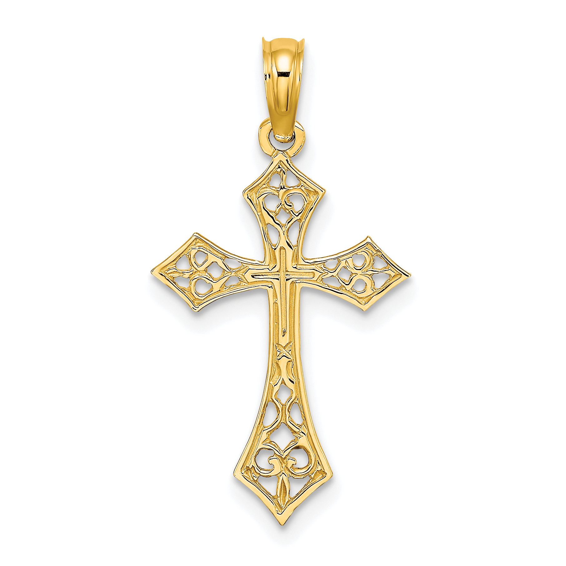 10K Filigree Cross Charm (10K8495)