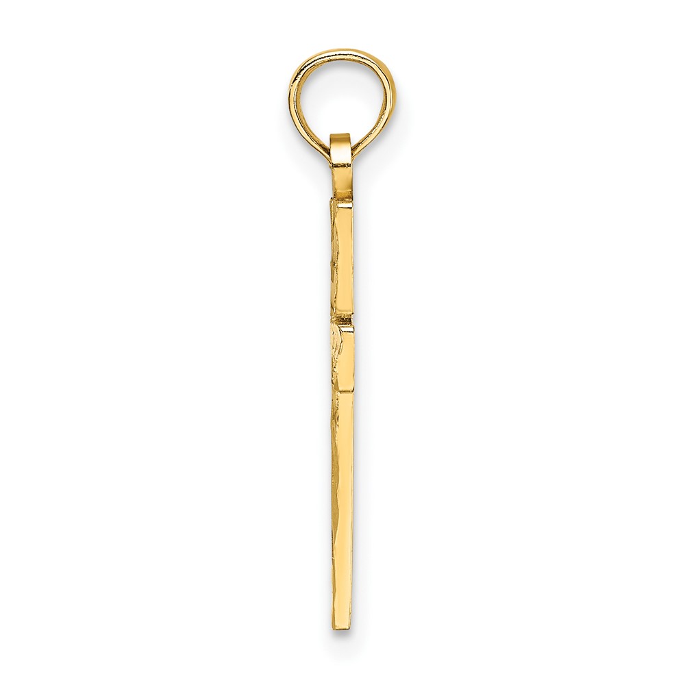 10K D/C Block Cross  Charm (10K8497)