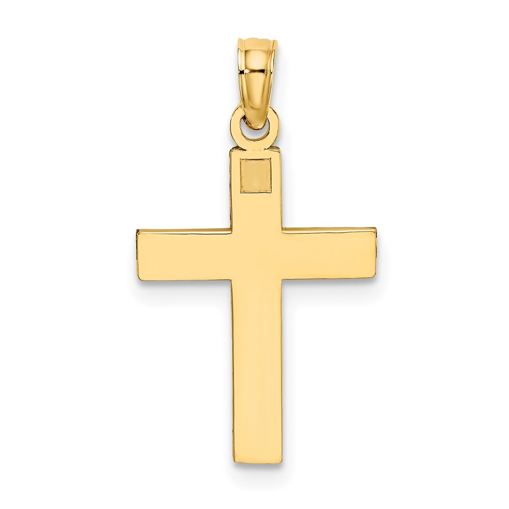 10K D/C Block Cross  Charm (10K8497)