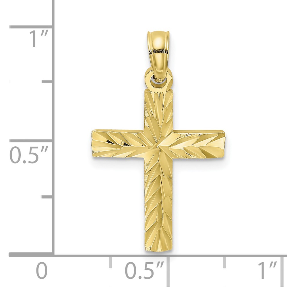 10K D/C Block Cross  Charm (10K8497)