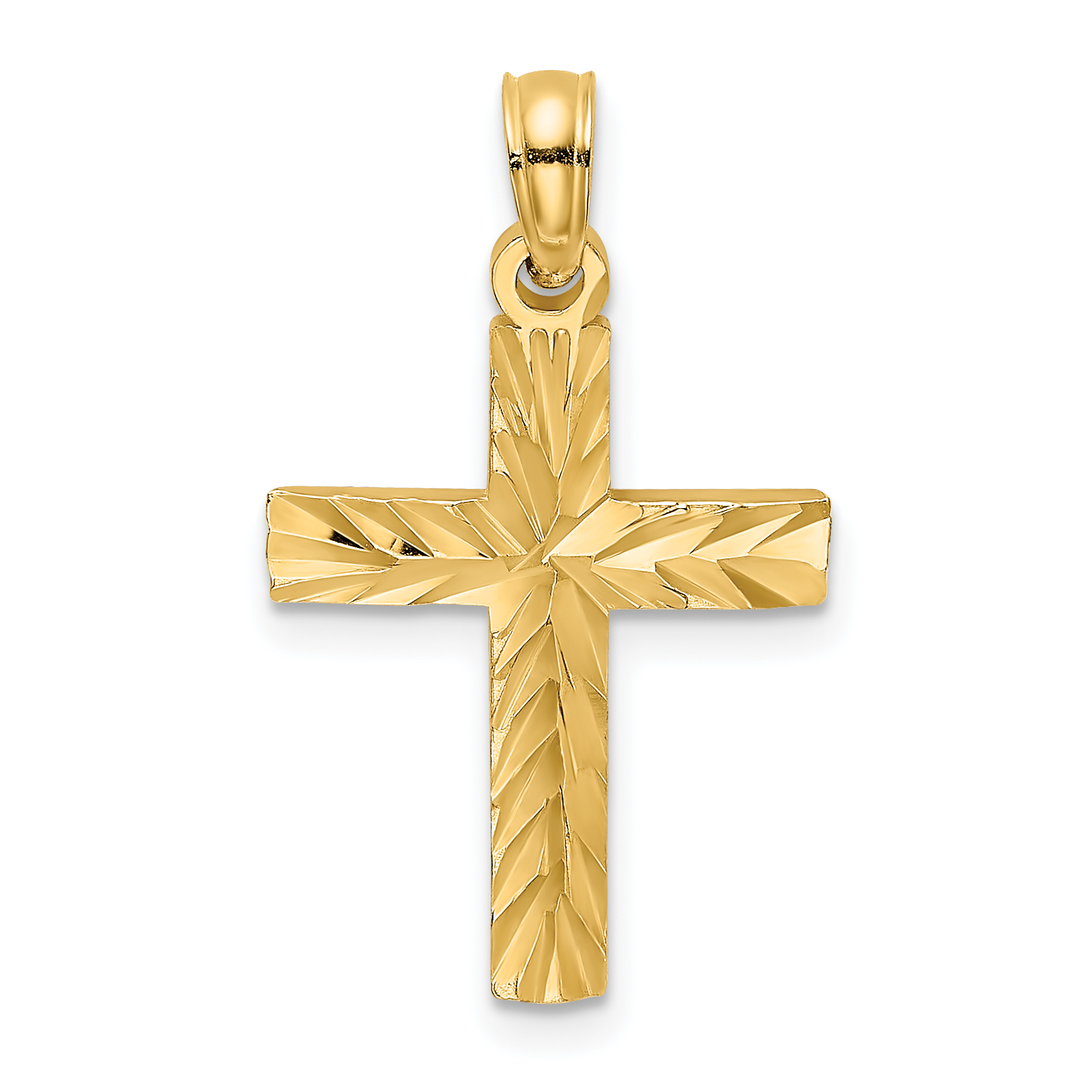 10K D/C Block Cross  Charm (10K8497)