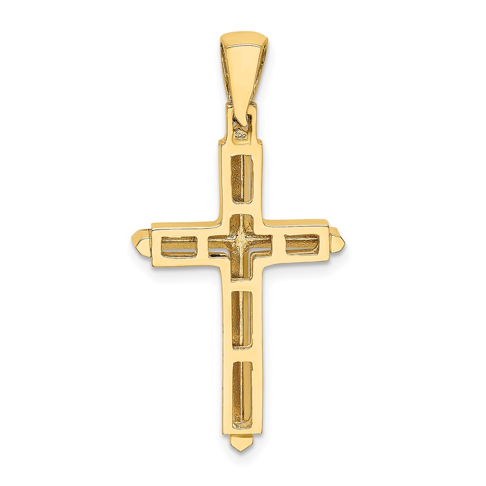 10K Polished Cross Charm (10K8501)
