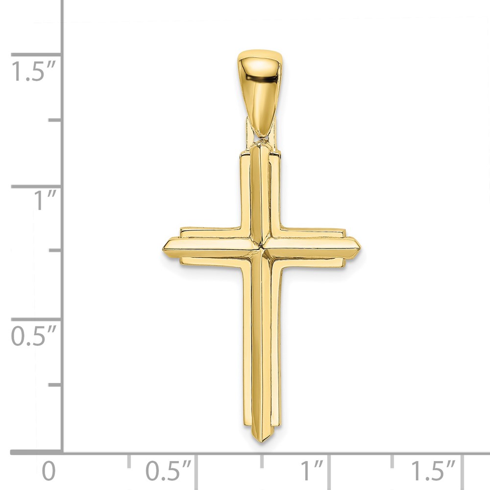 10K Polished Cross Charm (10K8501)