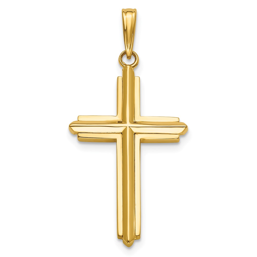 10K Polished Cross Charm (10K8501)