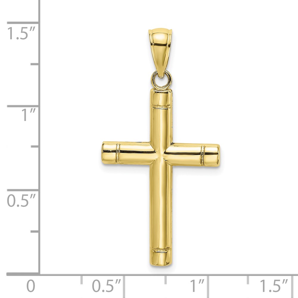 10k Tubular Cross Pendant (10K8502)