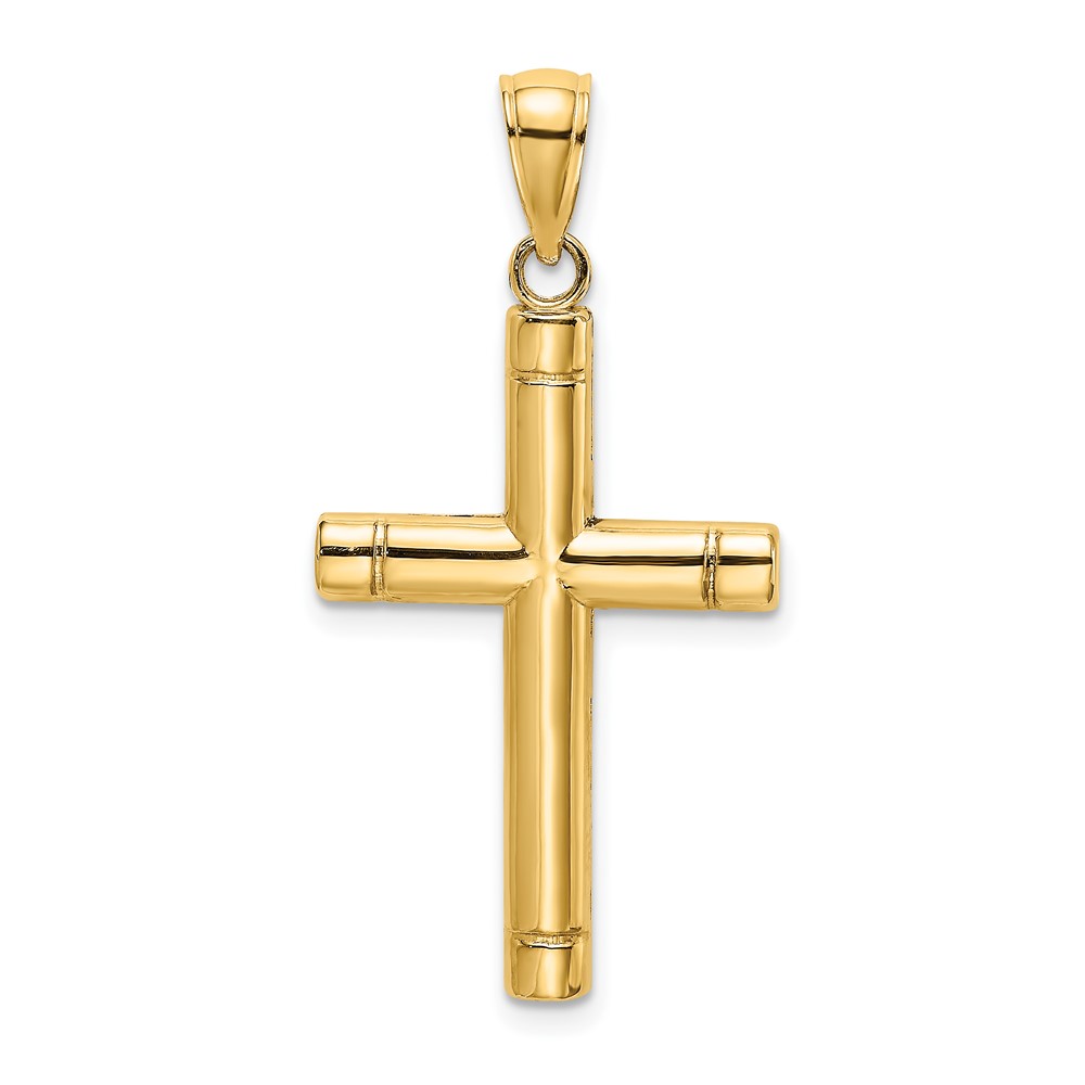 10k Tubular Cross Pendant (10K8502)