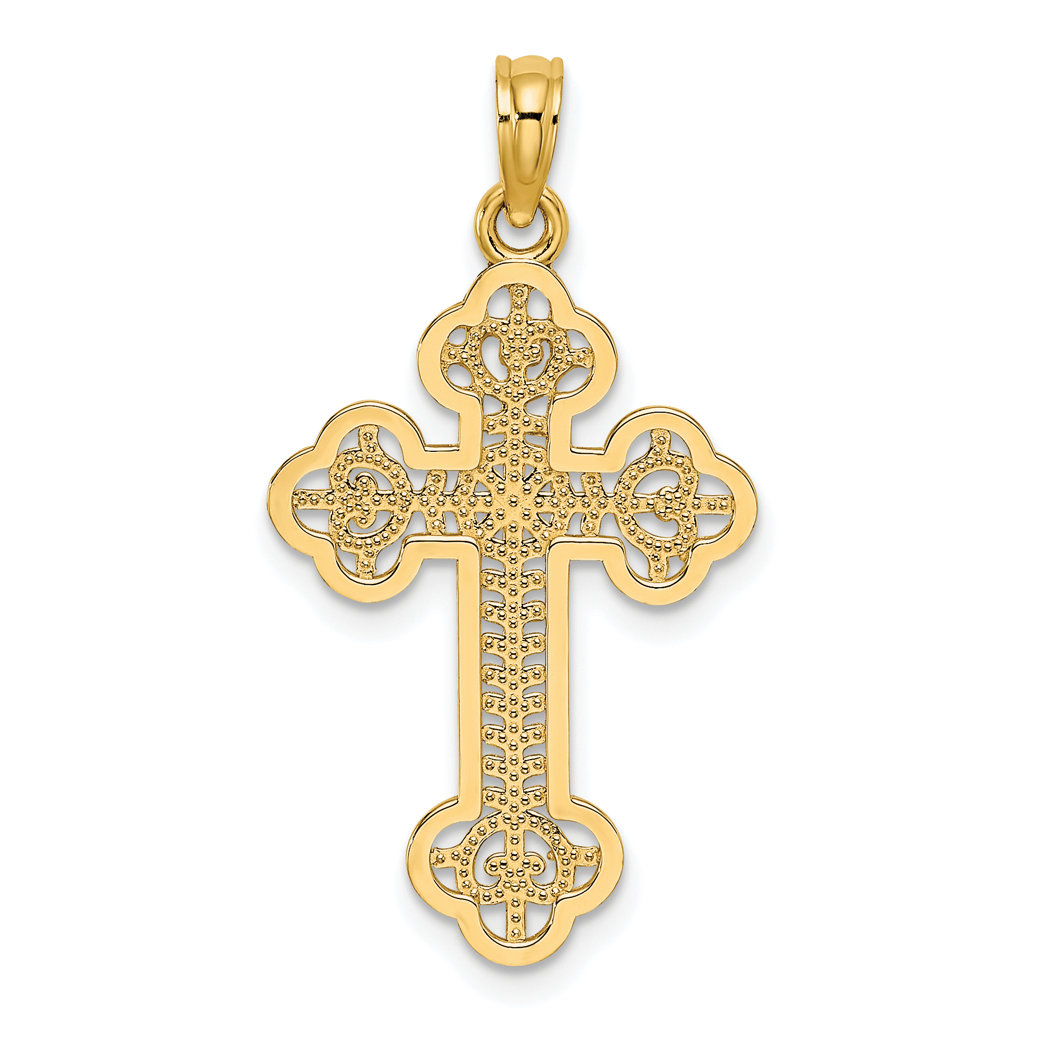 10K Cut-Out Design Cross Charm (10K8512)