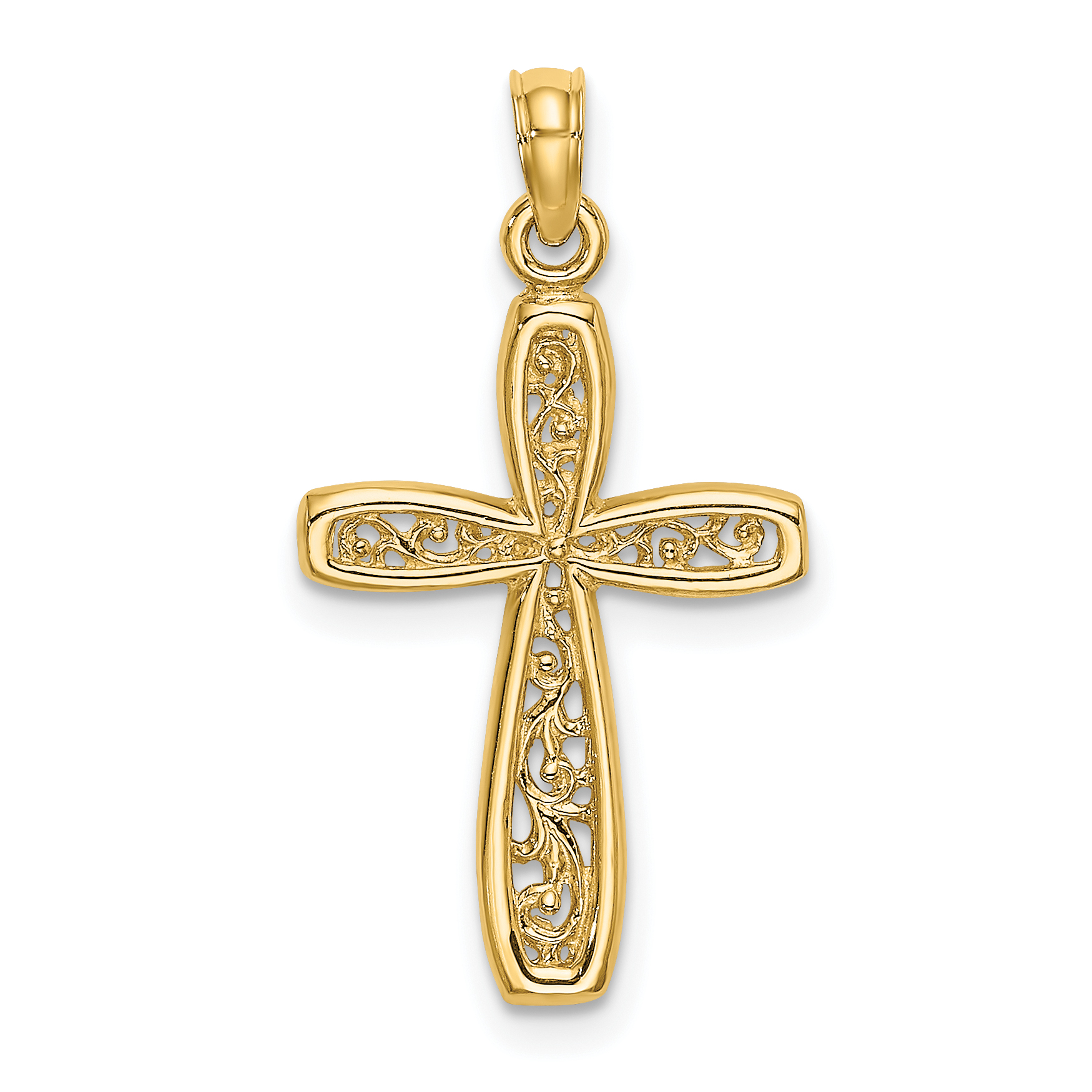 10K Cross w/ Filigree Center Charm (10K8515)