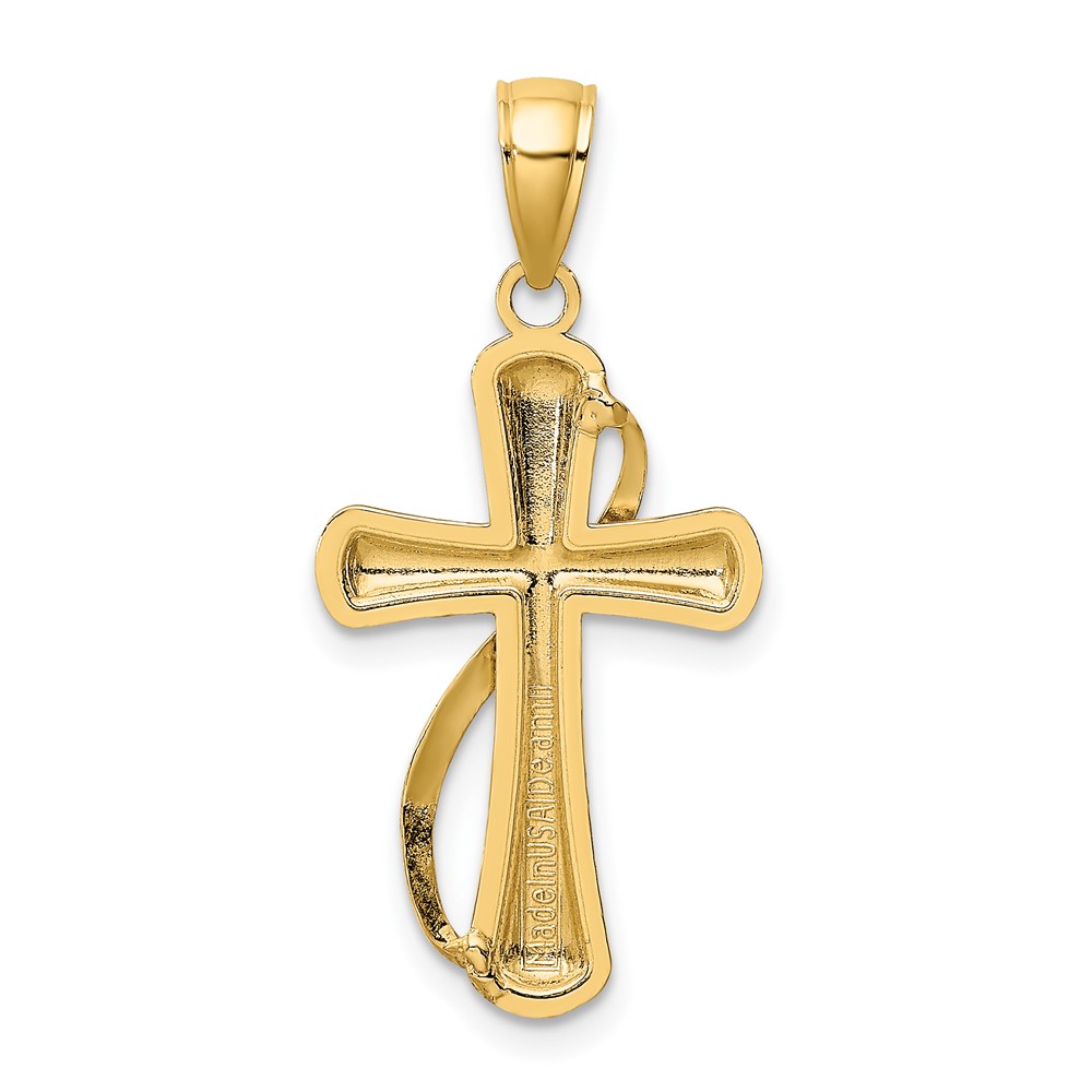10K Cross With Drape Charm (10K8545)