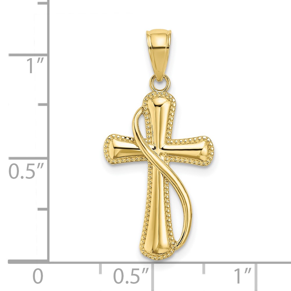 10K Cross With Drape Charm (10K8545)