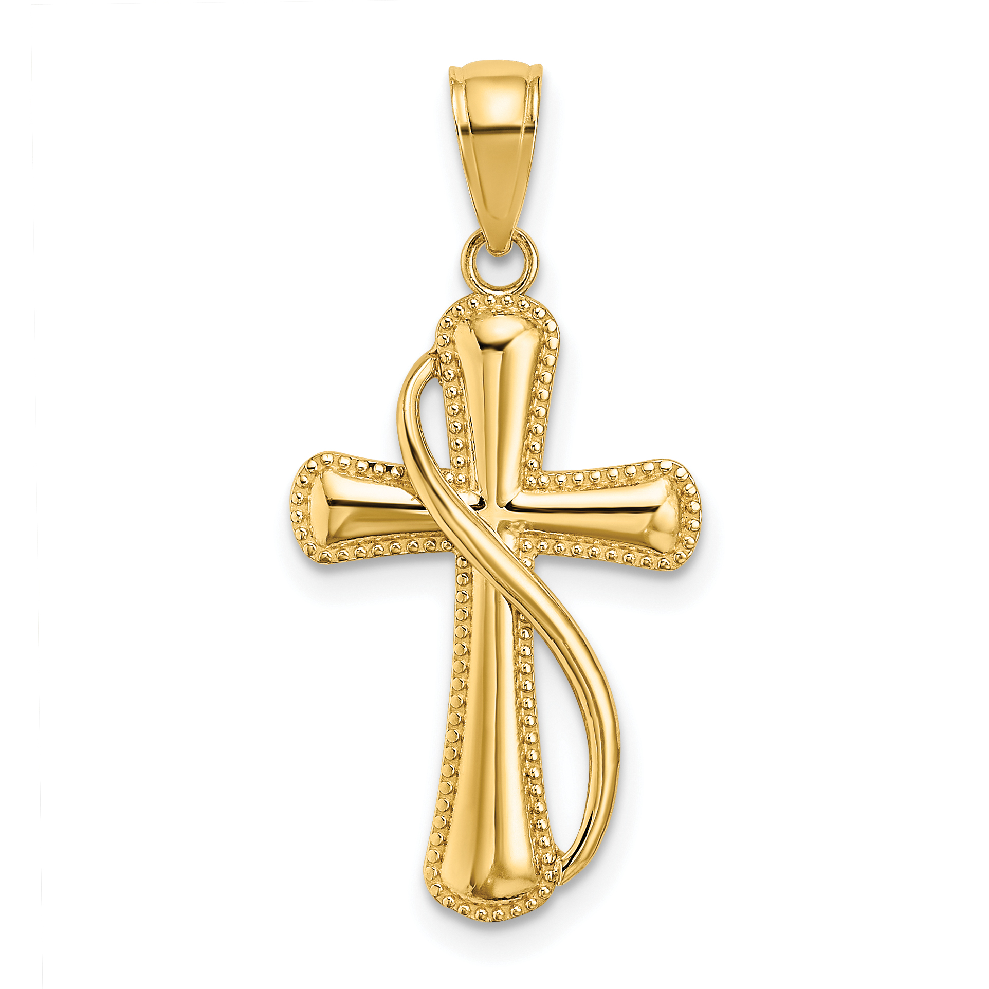 10K Cross With Drape Charm (10K8545)