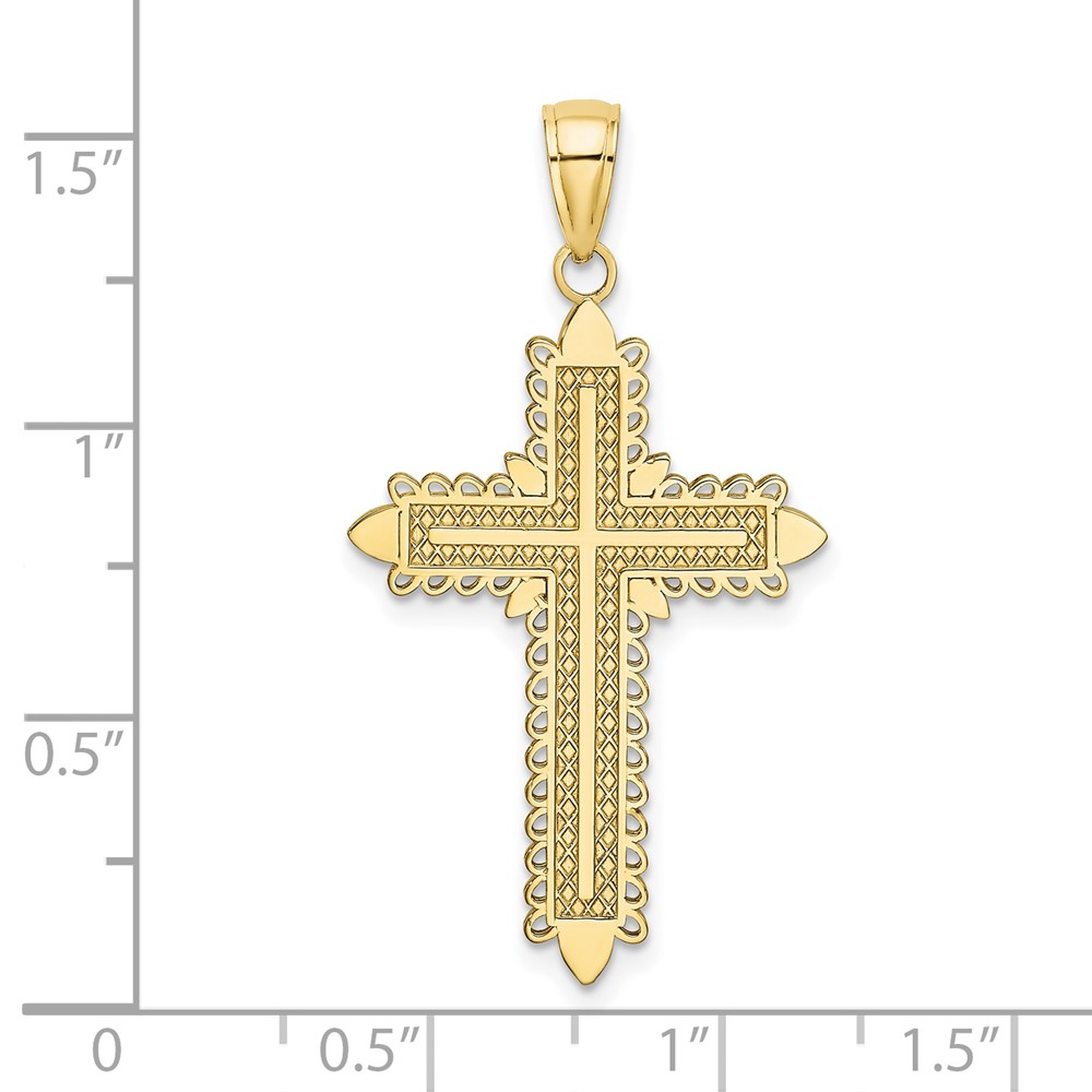 10K w/ Lace Border Cross Charm (10K8550)