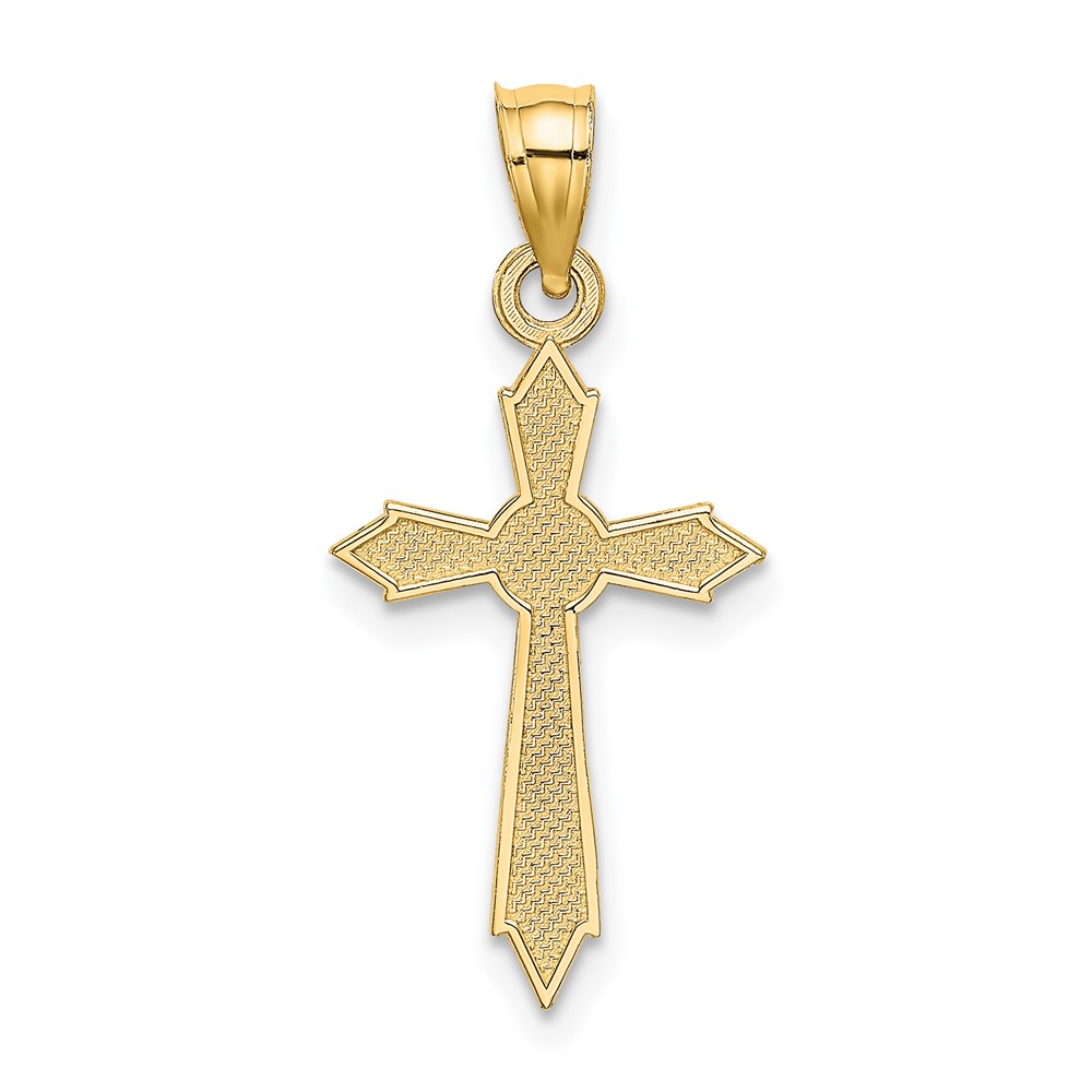 10K w/ Engraved Edges Cross Charm (10K8553)