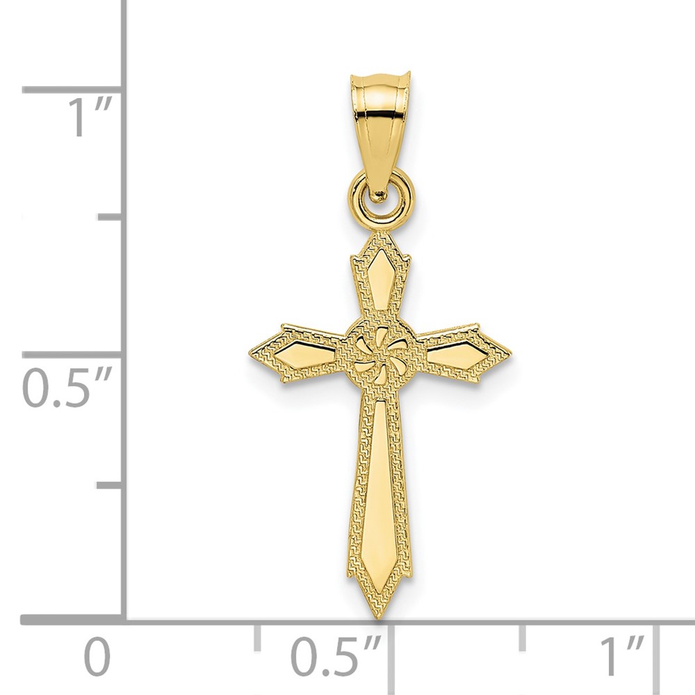 10K w/ Engraved Edges Cross Charm (10K8553)