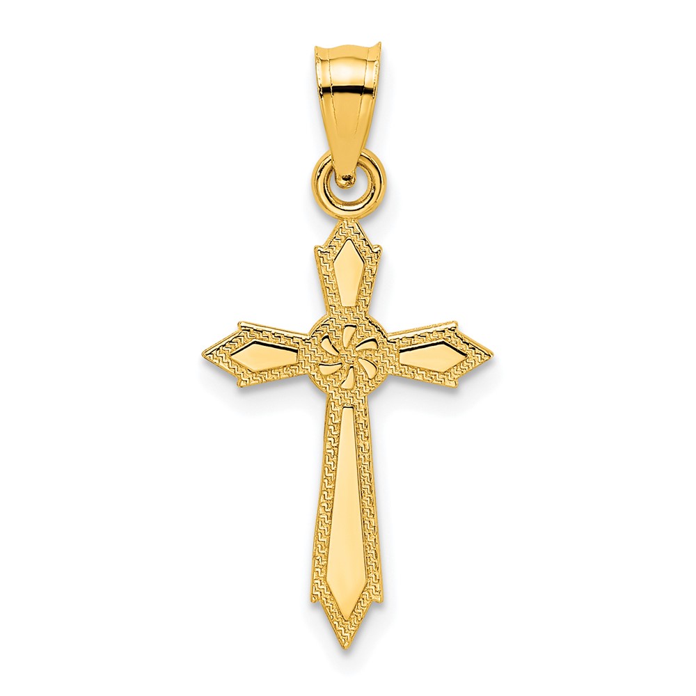 10K w/ Engraved Edges Cross Charm (10K8553)