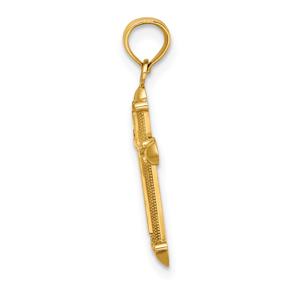 10K Polished w/ Scroll Design Cross Charm (10K8560)