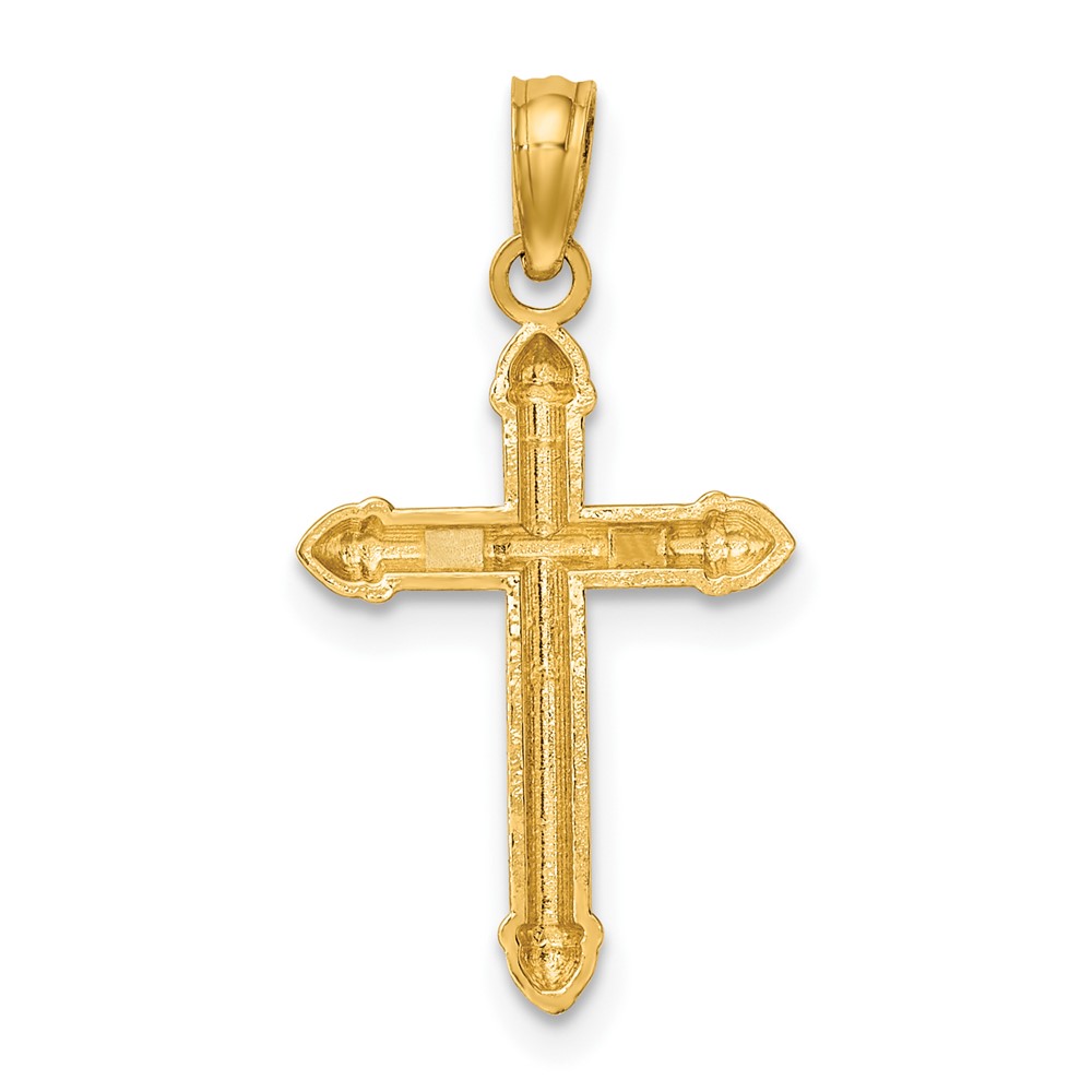 10K Polished w/ Scroll Design Cross Charm (10K8560)