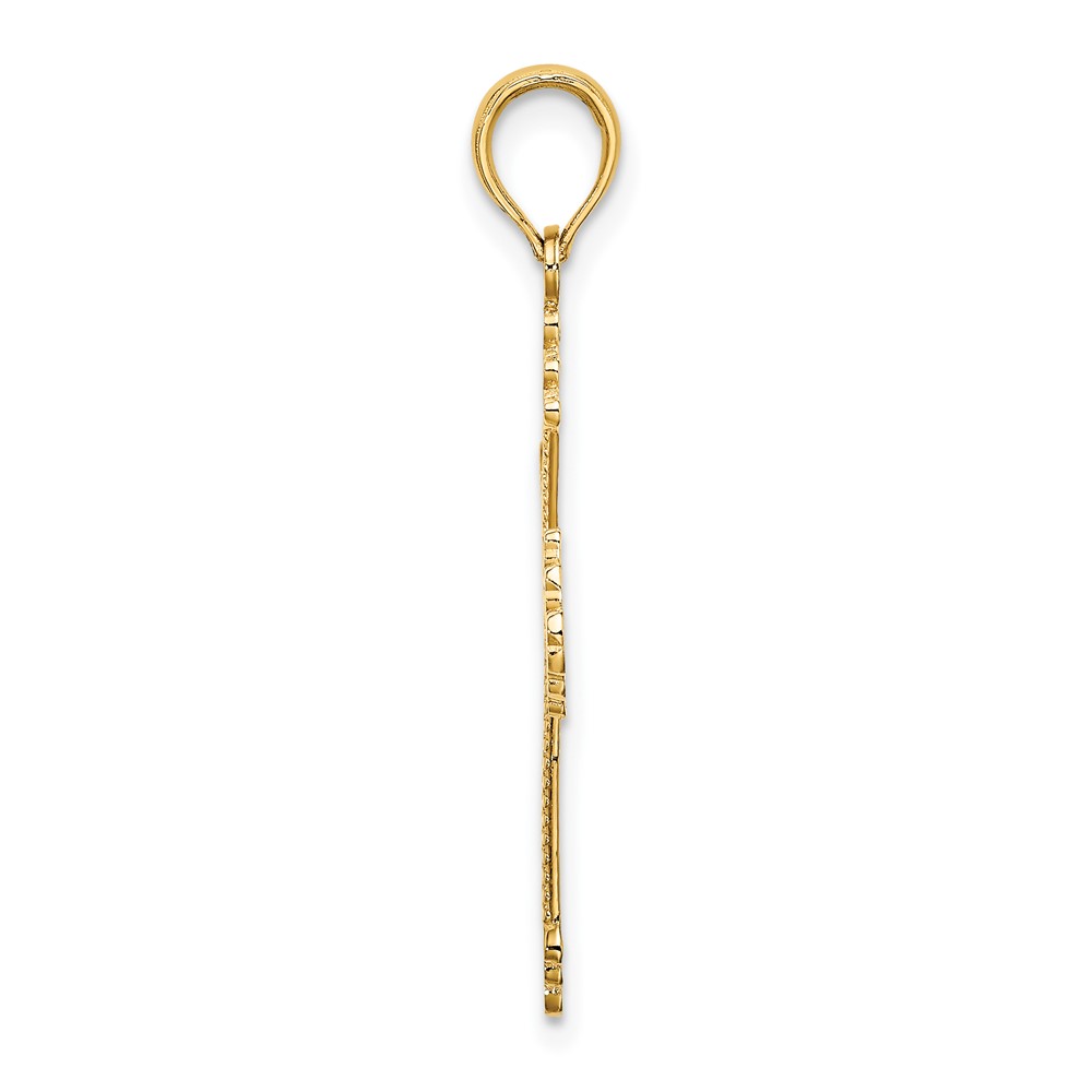 10K Cross w/ Heart Center Charm (10K8562)