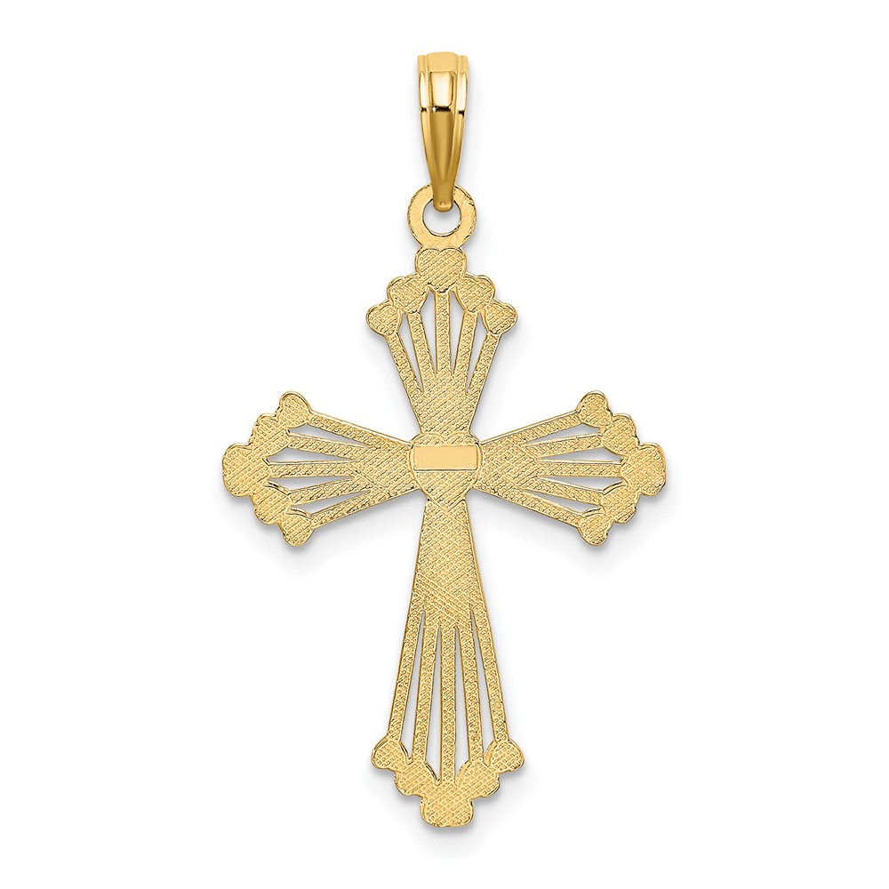 10K Cross w/ Heart Center Charm (10K8562)