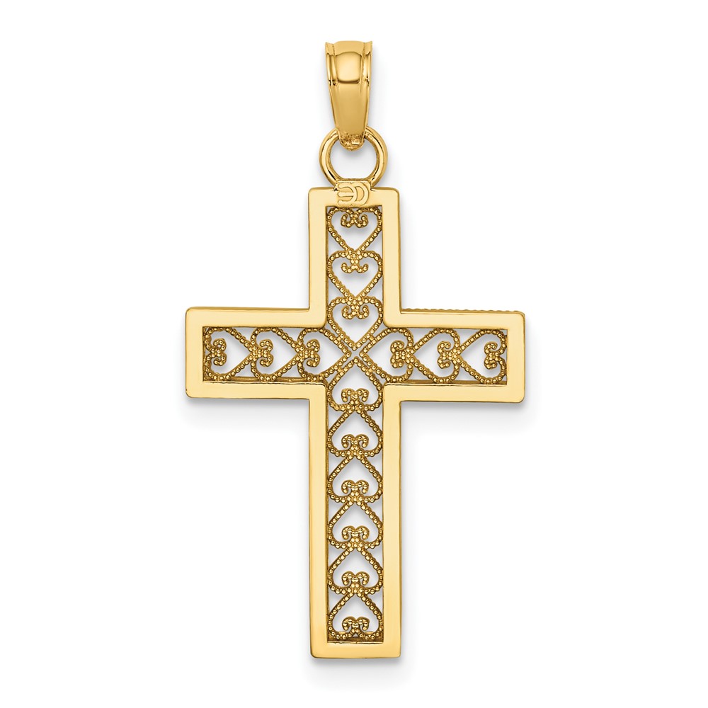 10k D/C Filigree Cross Pendant (10K8568)