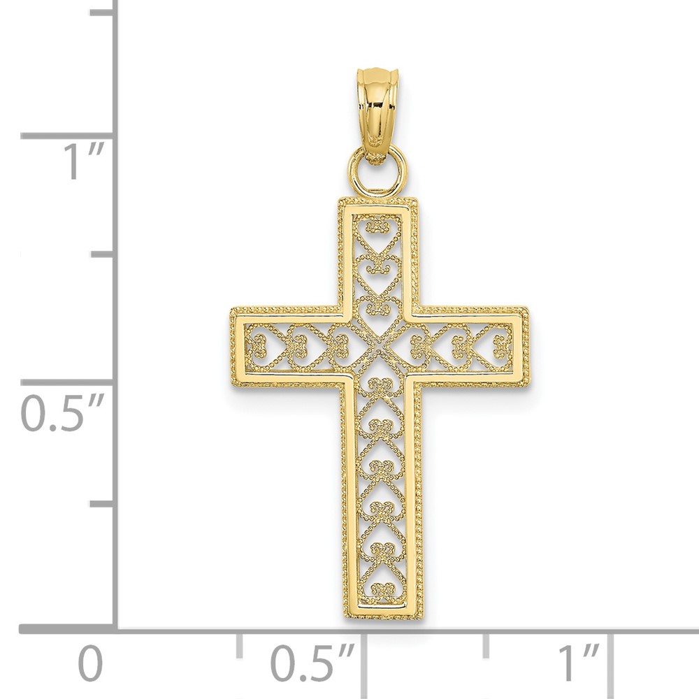 10k D/C Filigree Cross Pendant (10K8568)
