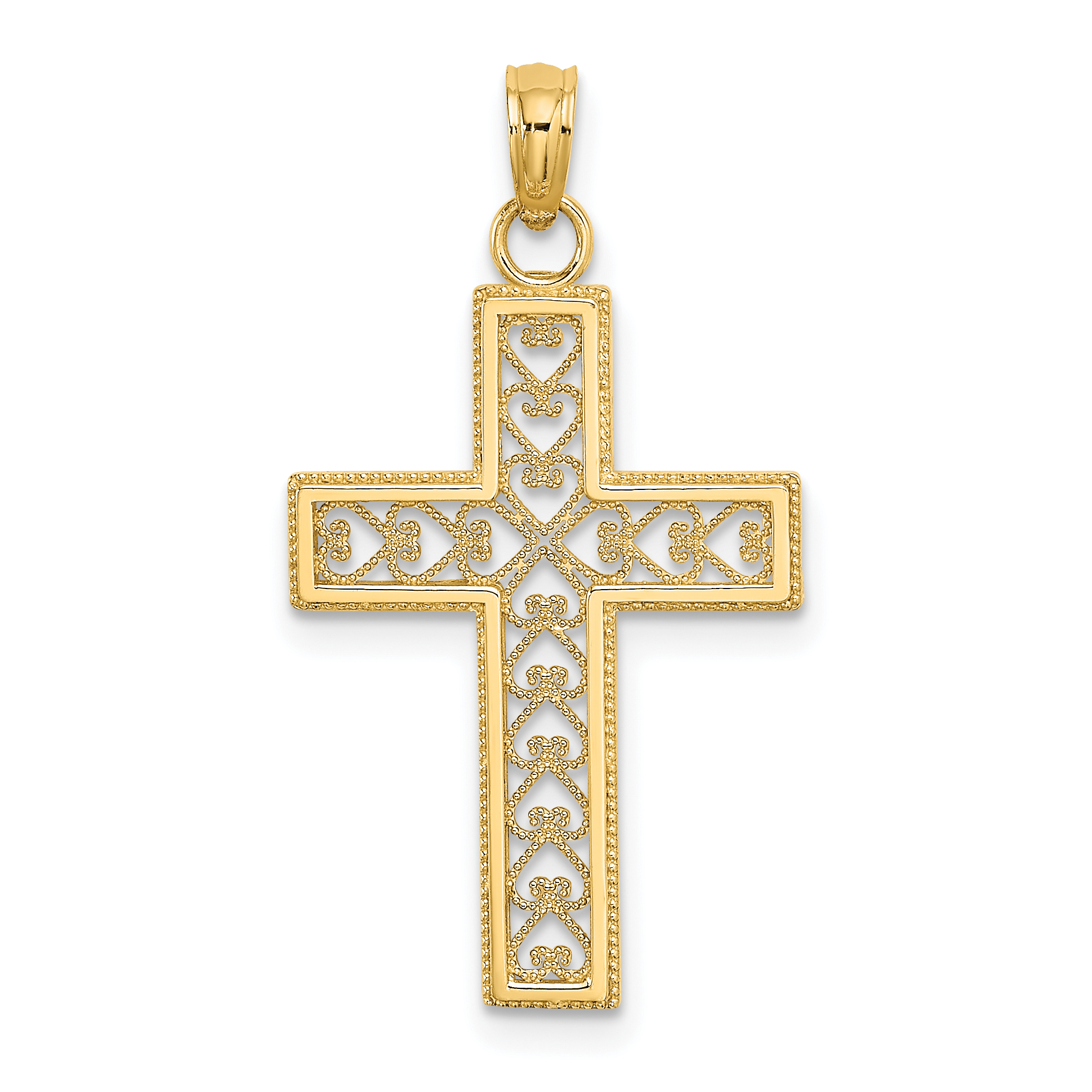 10k D/C Filigree Cross Pendant (10K8568)