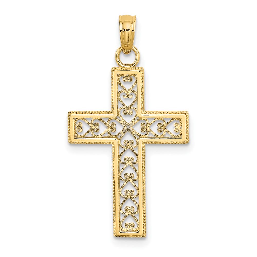 10k D/C Filigree Cross Pendant (10K8568)