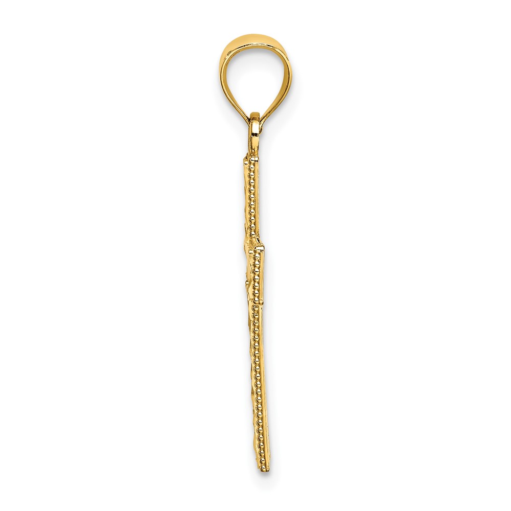10K D/C Edge and Filigree Center Cross Charm (10K8569)