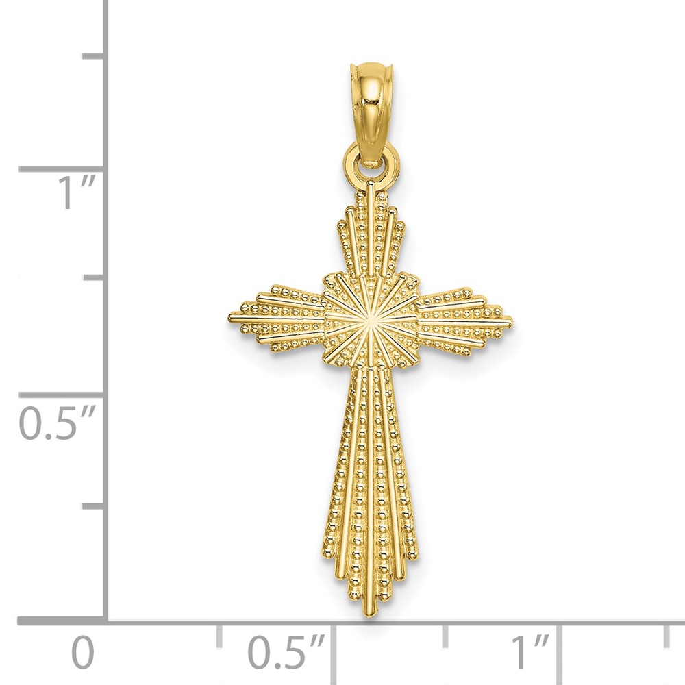 10K w/ Pointed Ends Fancy Cross Charm (10K8570)
