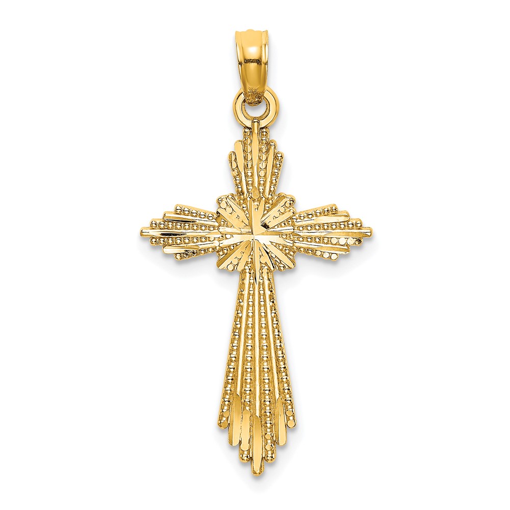 10K Fancy D/C Cross Charm (10K8571)