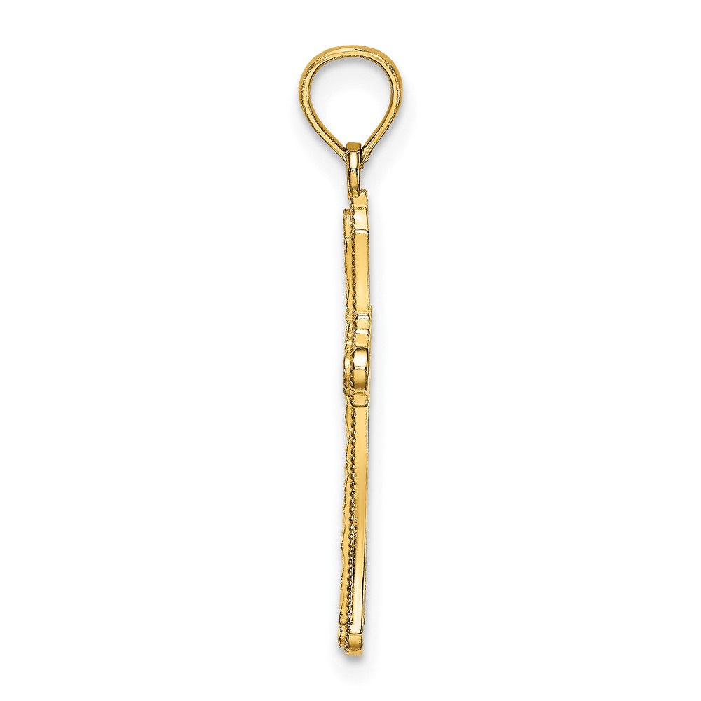 10K D/C Striped Cross Charm (10K8575)