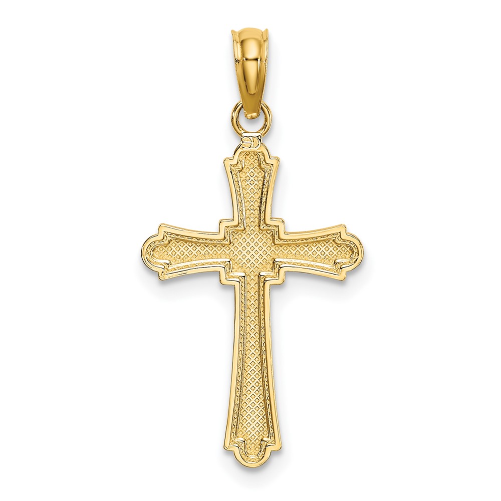10K D/C Striped Cross Charm (10K8575)