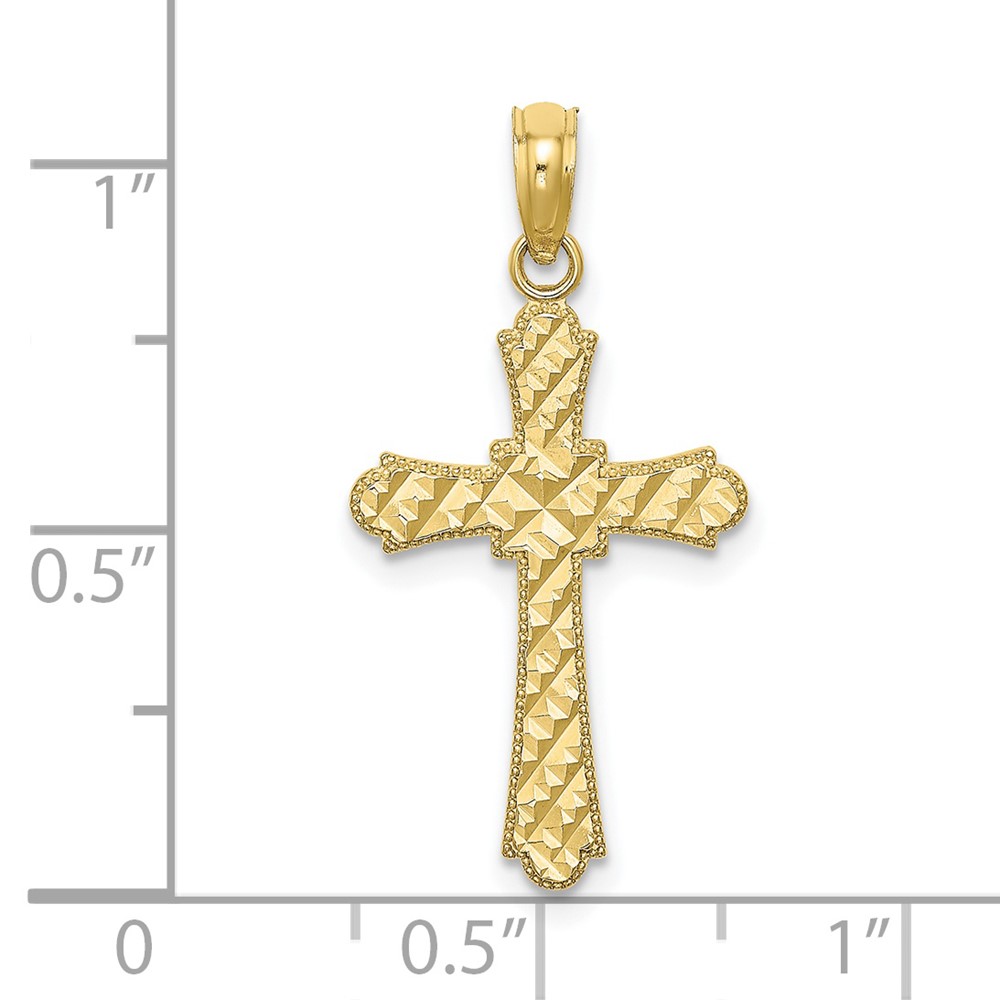 10K D/C Striped Cross Charm (10K8575)