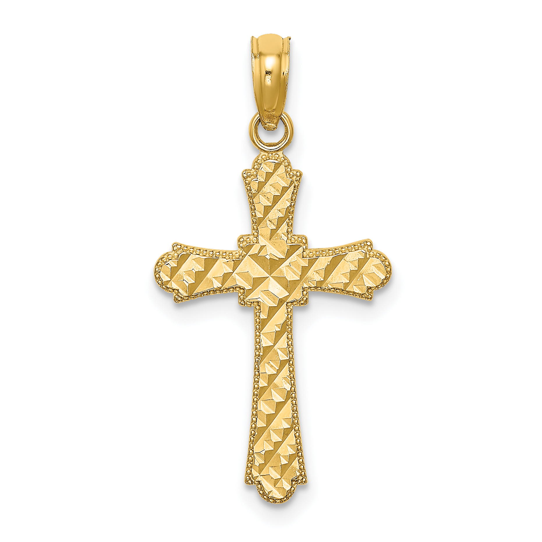 10K D/C Striped Cross Charm (10K8575)