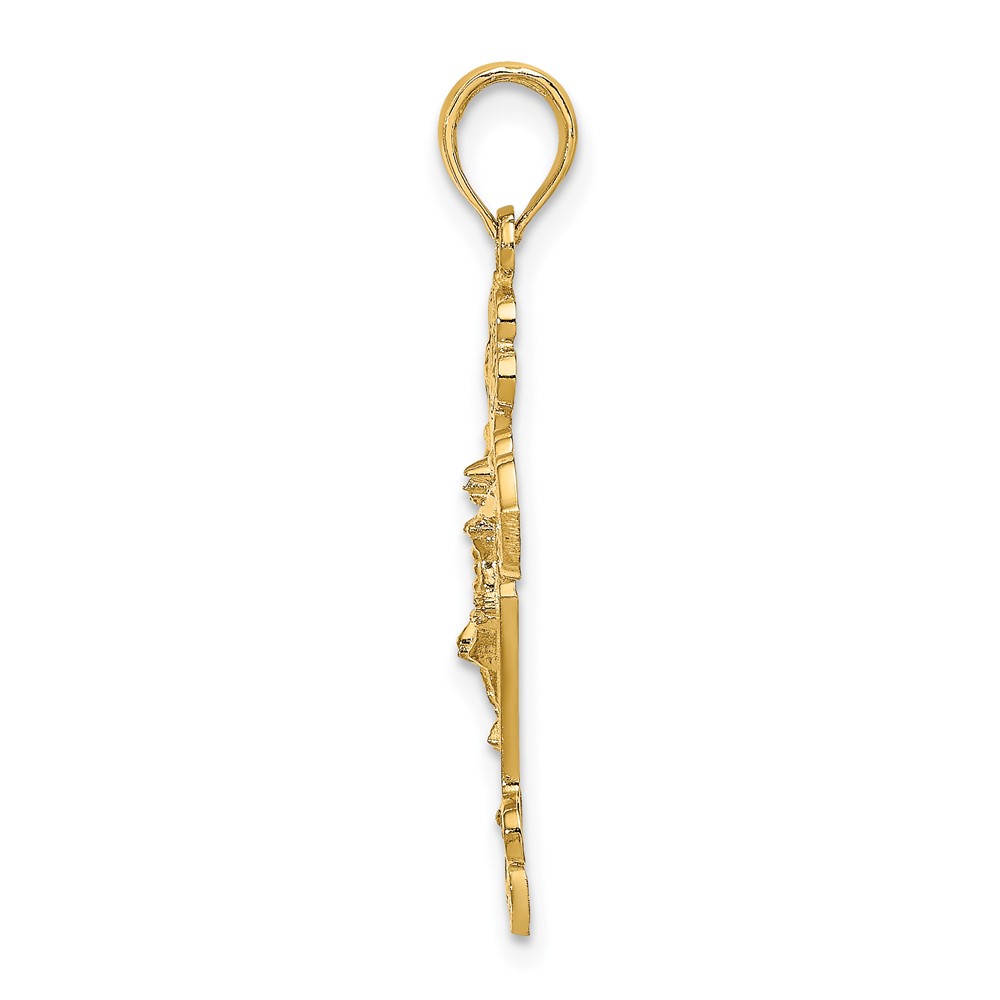 10K D/C Crucifix W /Fancy Tips Charm (10K8578)