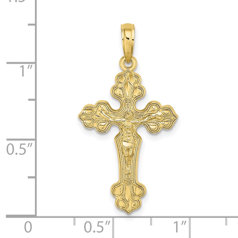 10K D/C Crucifix W /Fancy Tips Charm (10K8578)
