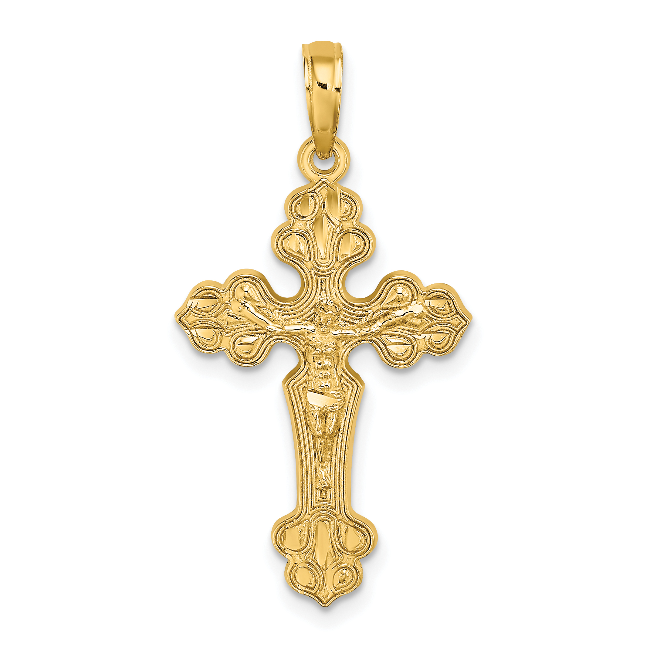 10K D/C Crucifix W /Fancy Tips Charm (10K8578)