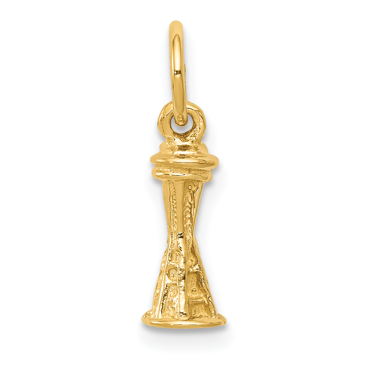 10k Solid Polished 3-D Space Needle Charm (10K858)