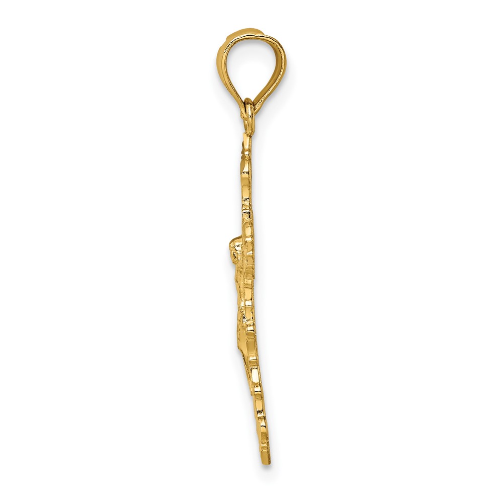 10K Crucifix W/ Fancy Edges Charm (10K8581)