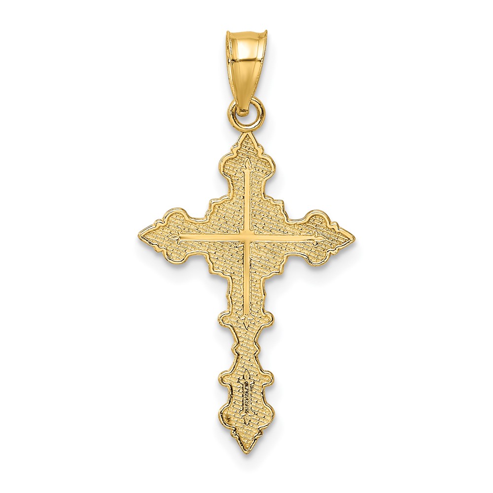 10K Crucifix W/ Fancy Edges Charm (10K8581)
