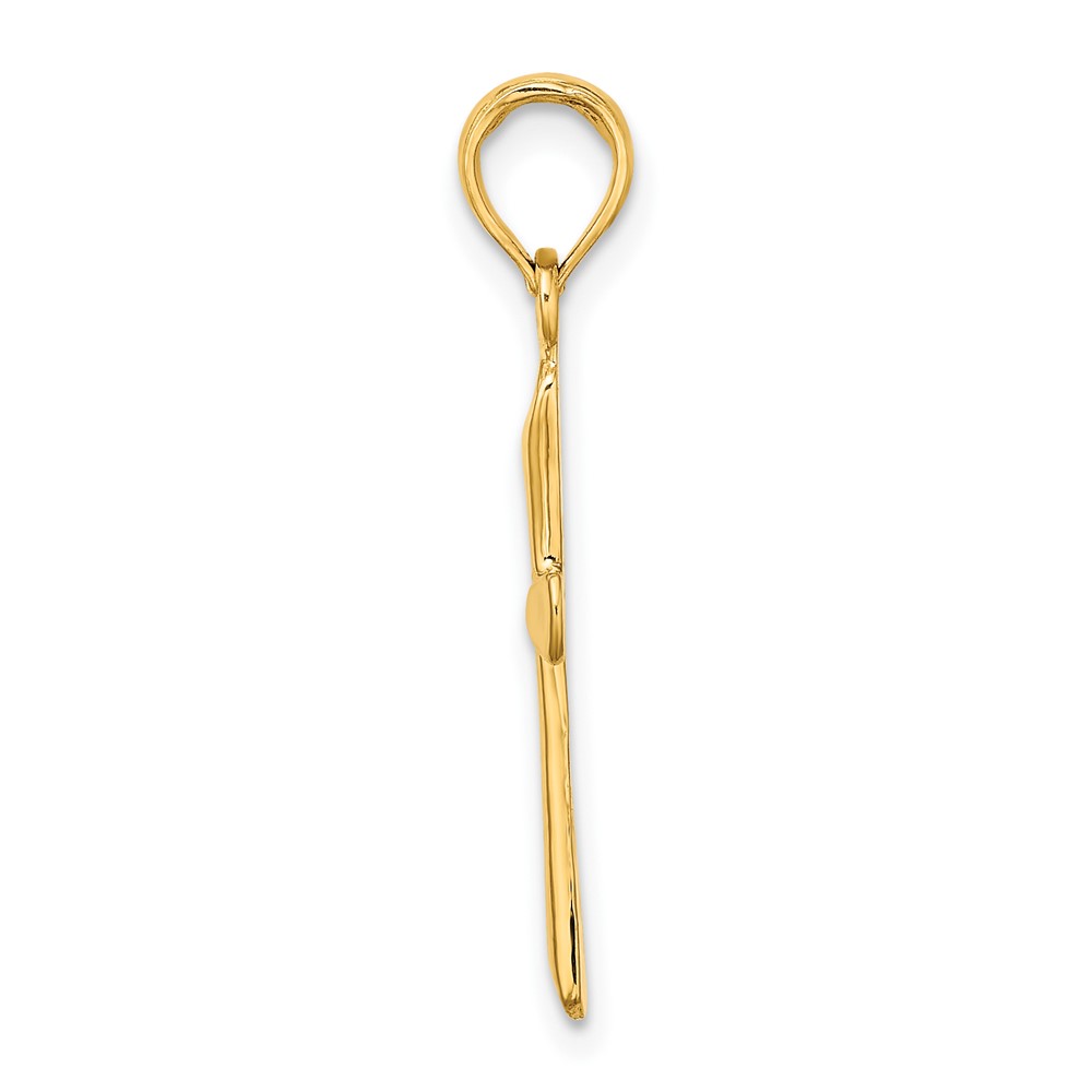 10K Polished Beveled Tip Cross Charm (10K8600)
