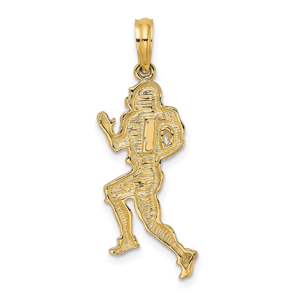 10K Polished Running Football Player Charm (10K8766)