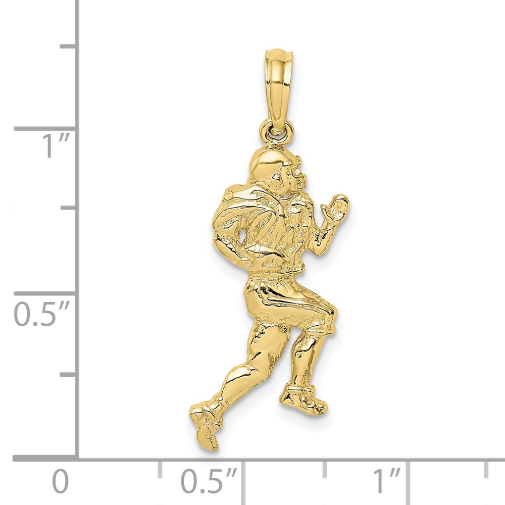 10K Polished Running Football Player Charm (10K8766)