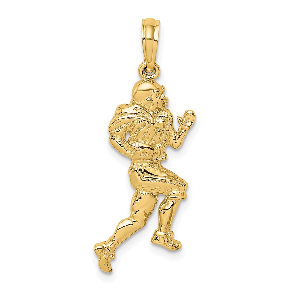 10K Polished Running Football Player Charm (10K8766)