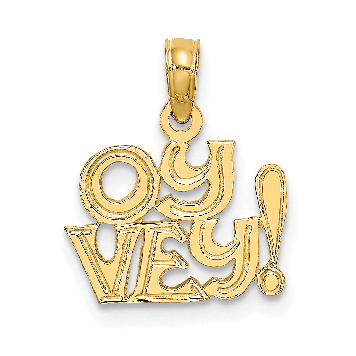 10K Polished and Engraved OY VEY Charm (10K8881)