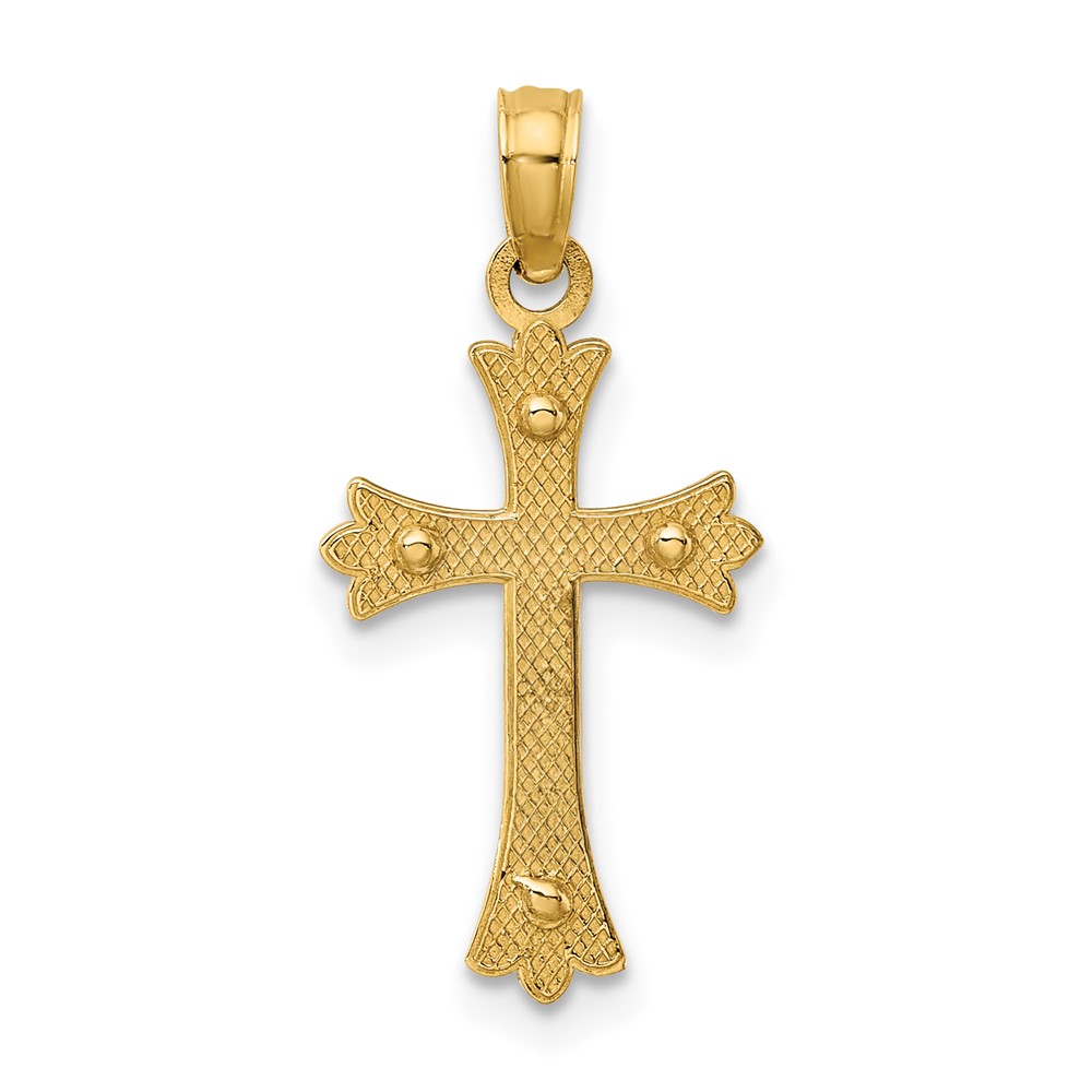 10k Two-tone Center Cross Charm (10K8994)