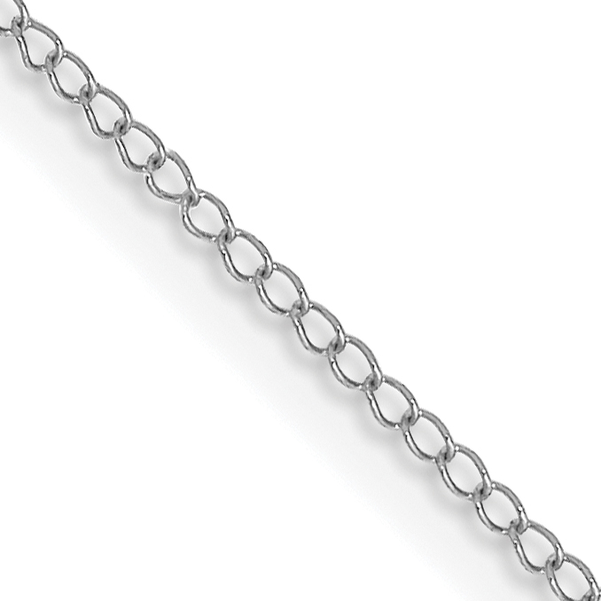 10k White Gold .5mm Carded Curb Chain (10K8CW-16)