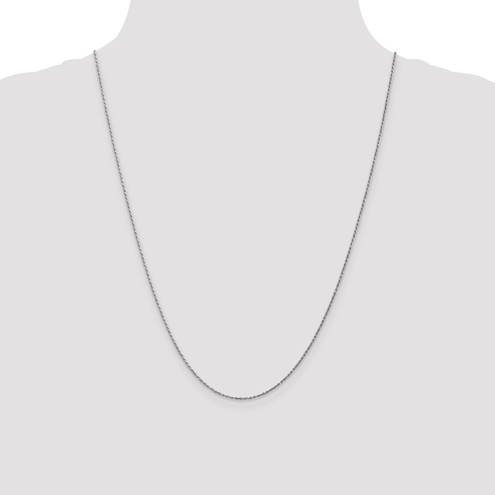 10k White Gold .95mm Carded Cable Rope Chain (10K8RW-24)